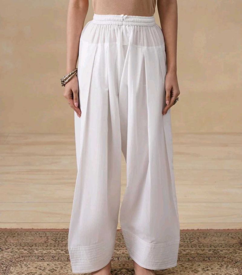Elegant White Farshi Shalwar