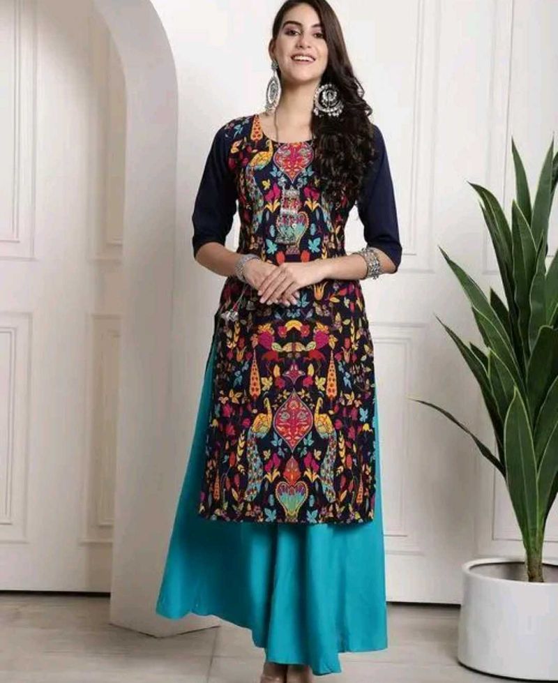 Vibrant Peacock Print Kurti