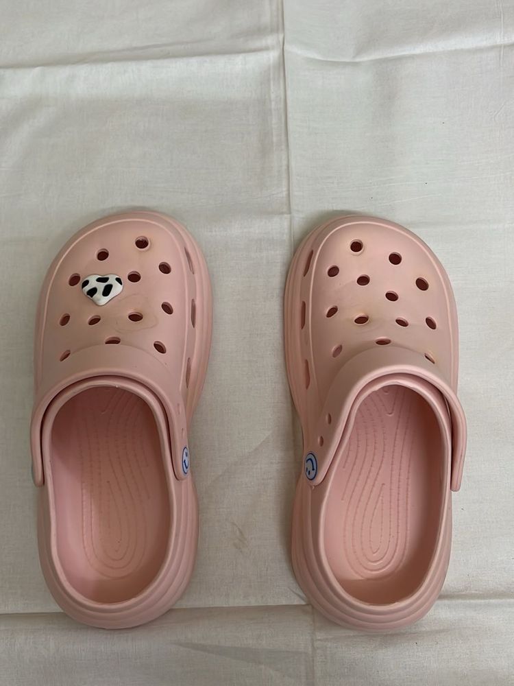 Cute Pink Clogs with Charm
