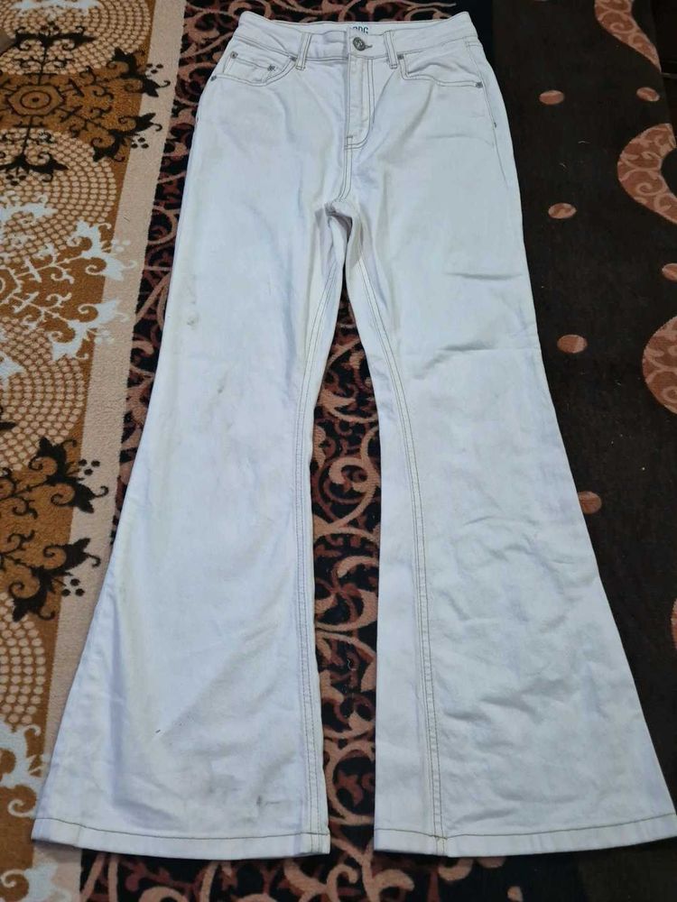 Bootcut/Bell Bottom Denim Jeans White