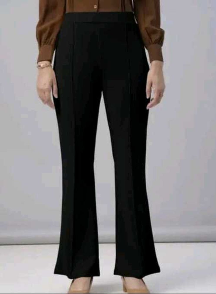 Black Flared Leg Trousers