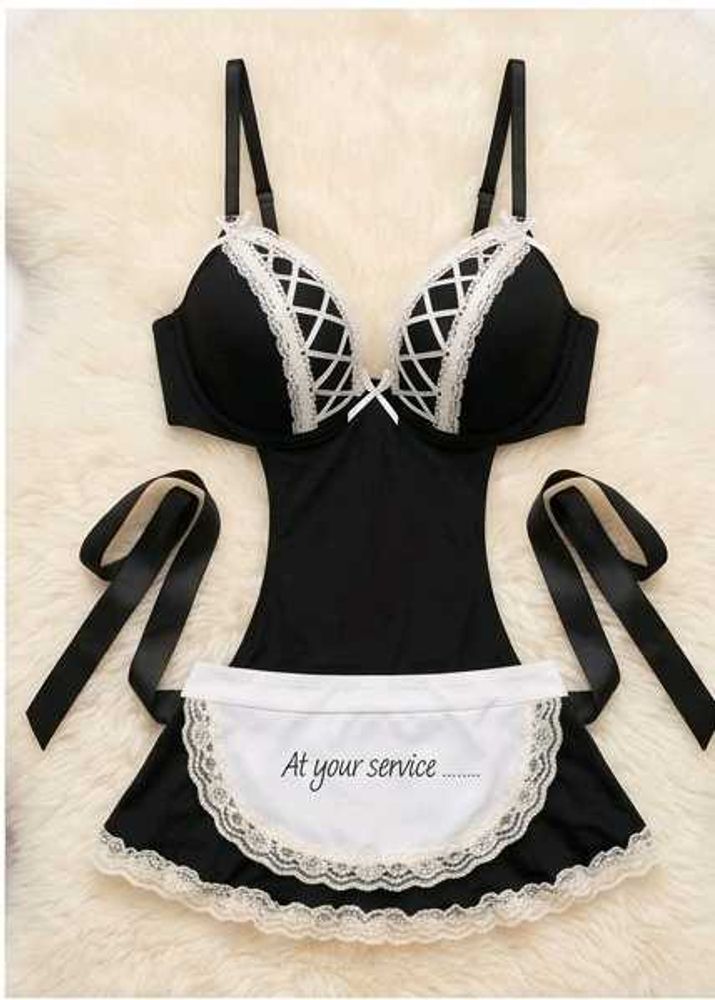 Lace Trimmed Maid Lingerie Set