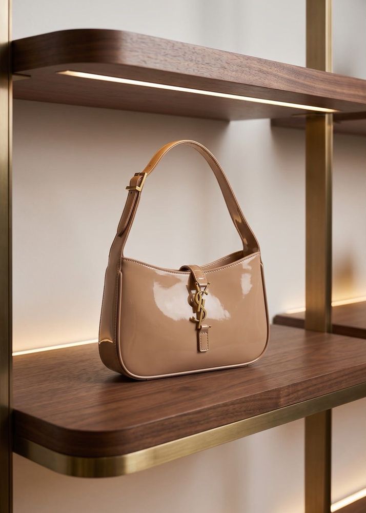 Glossy Patent Leather Shoulder Bag