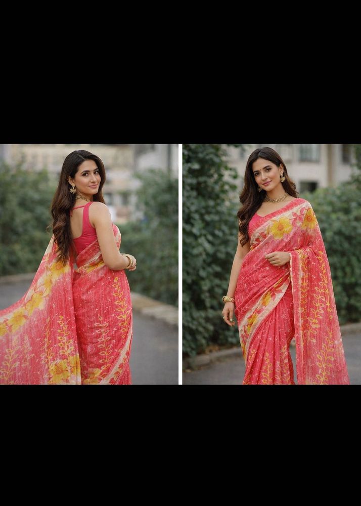 Elegant Floral Print Saree