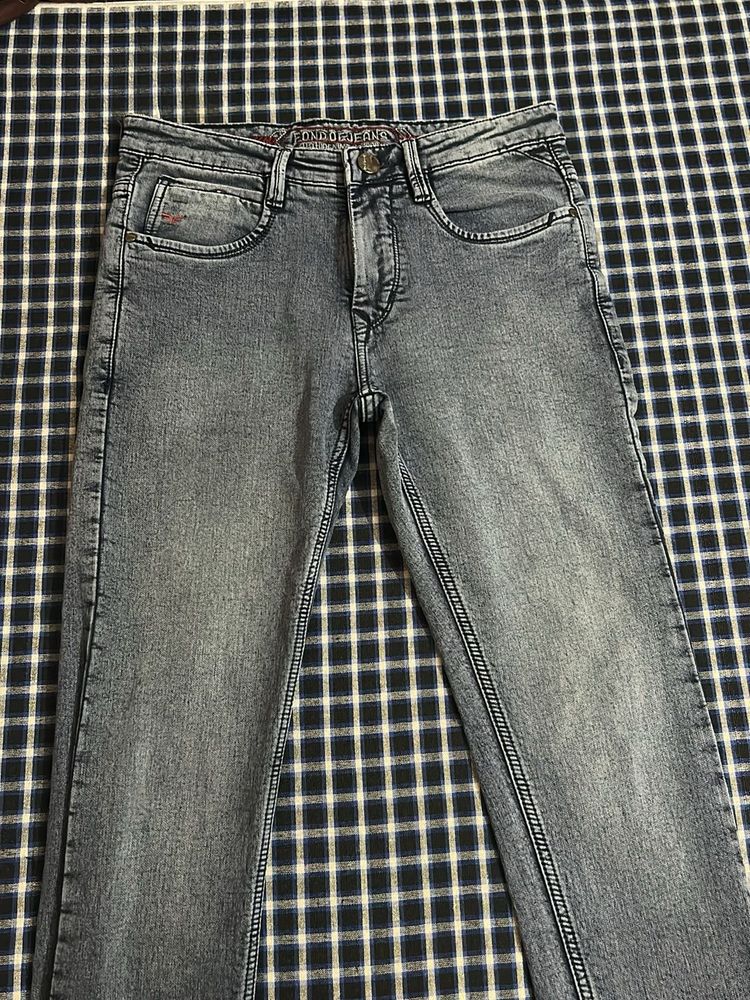 Stylish Gray Denim Jeans