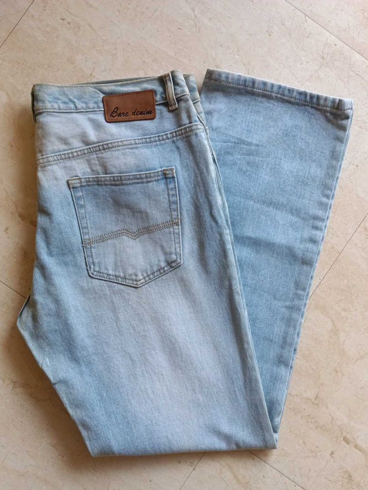 Light Wash Denim Jeans for Men