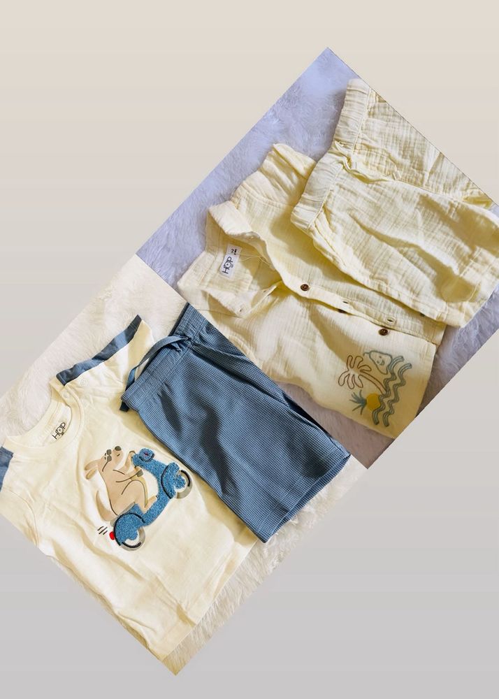 Combo!! Cute Kangaroo Scooter T-Shirt &amp; Shorts Set