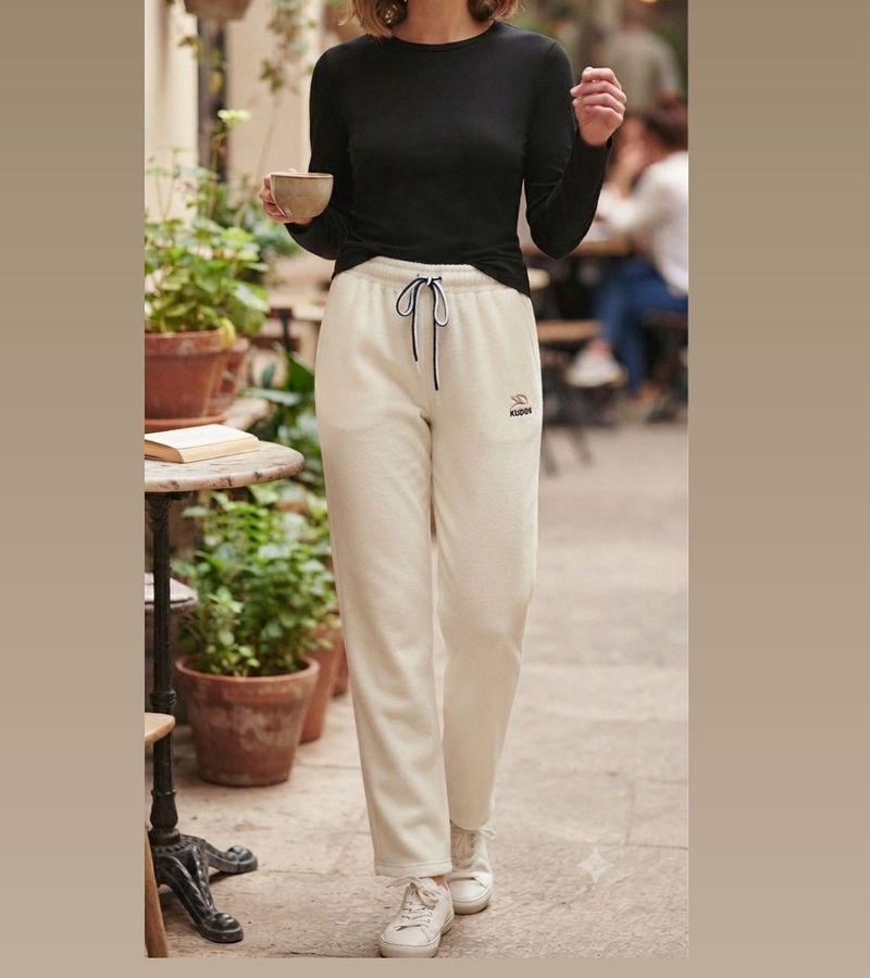 Cozy Cream Track Pants