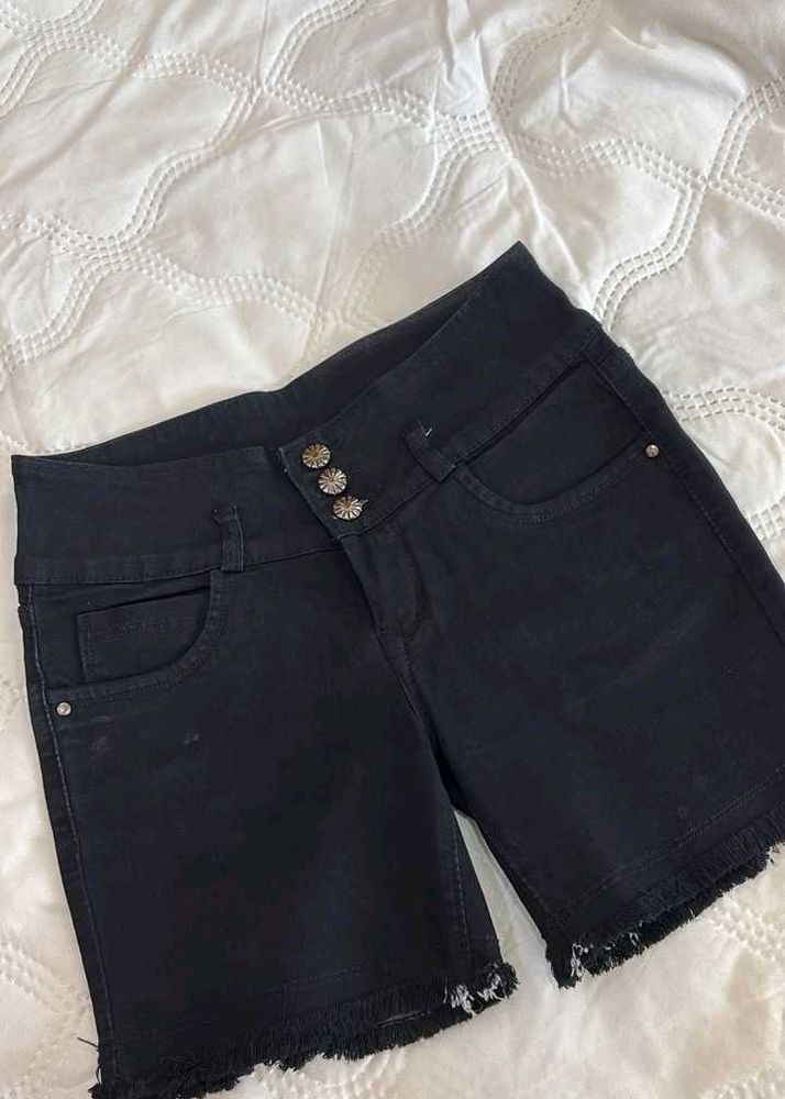 Stylish Black Denim Shorts