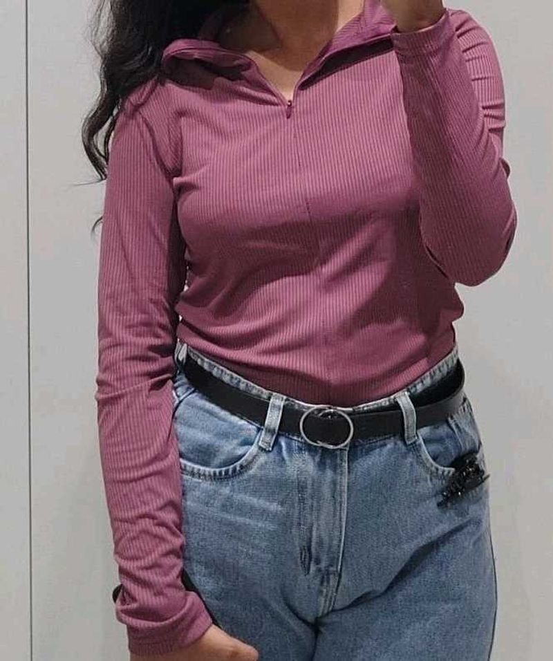 women's top with zip