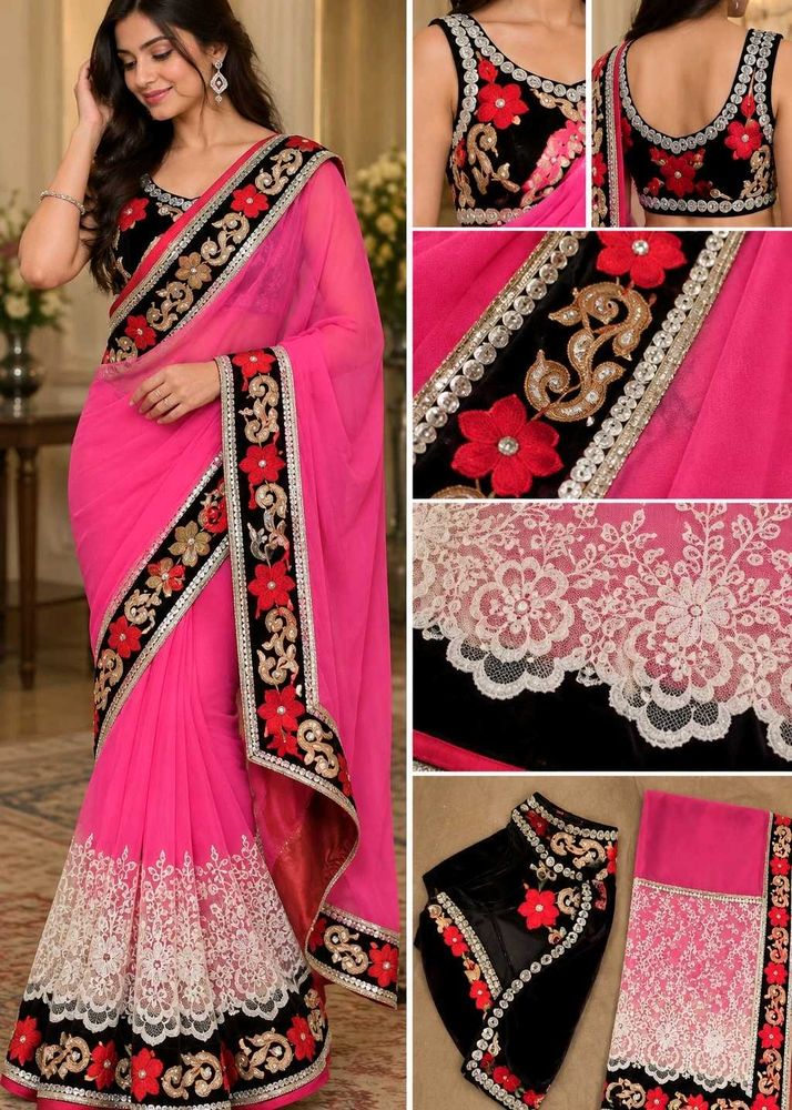 Designer Saree with modern blouse