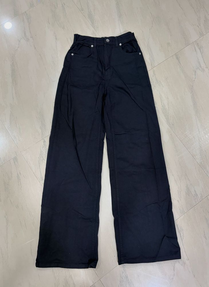H&amp;M Black Wide-Leg Pants