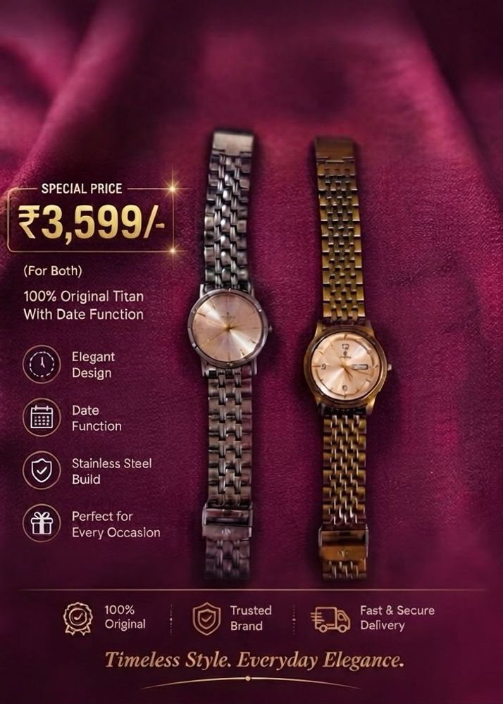 Titan Couple Watch Set - Elegant Design