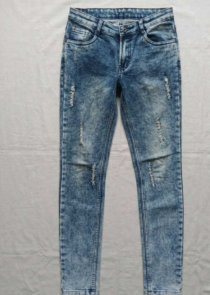 Distressed Acid Wash Jeans