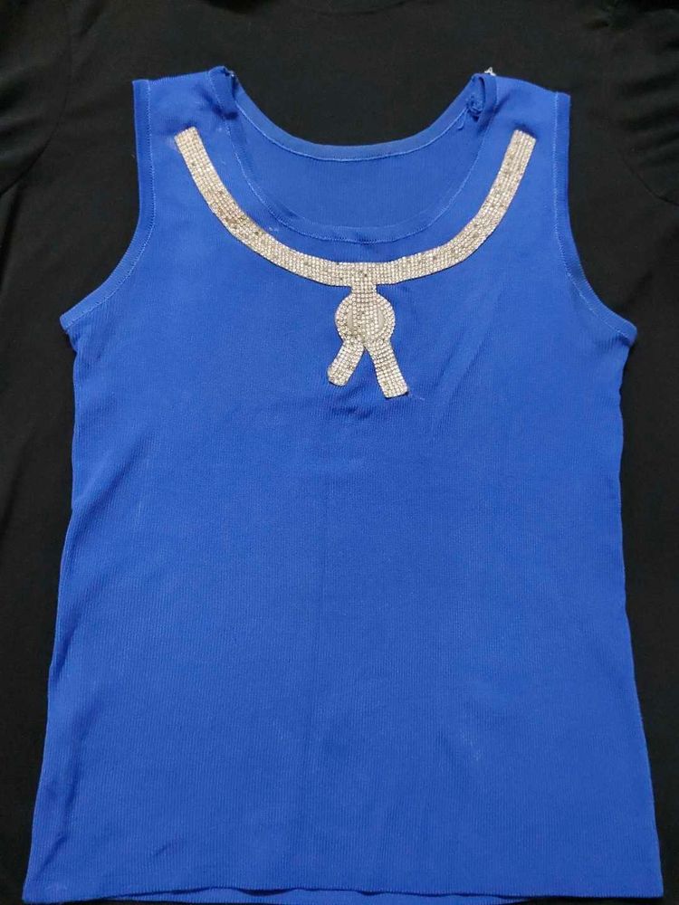Trendy Blue Tank Top