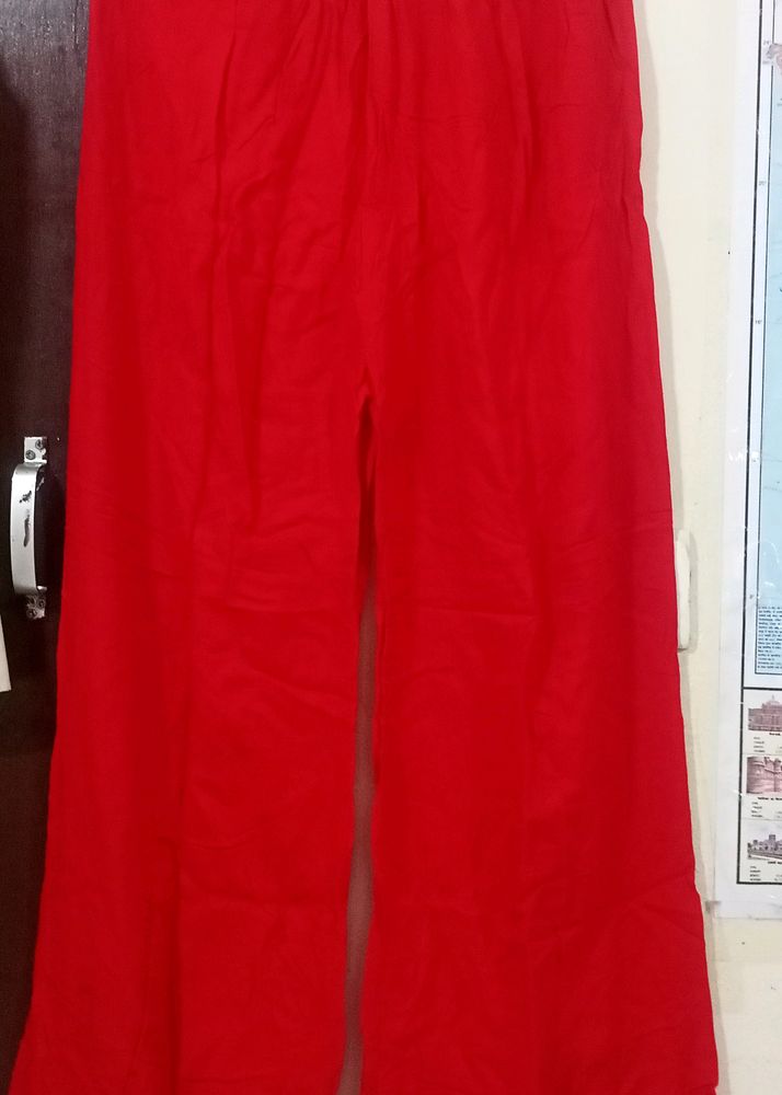 Red Colour Plazzo Once Use Only