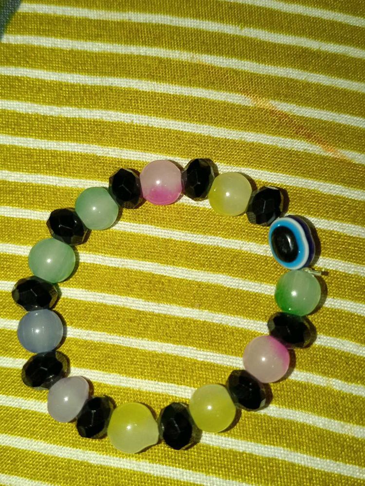 Colorful Beaded Bracelet with evil eye