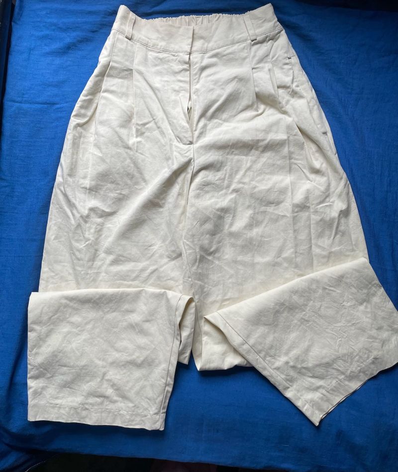 Cream Wide Leg Pants