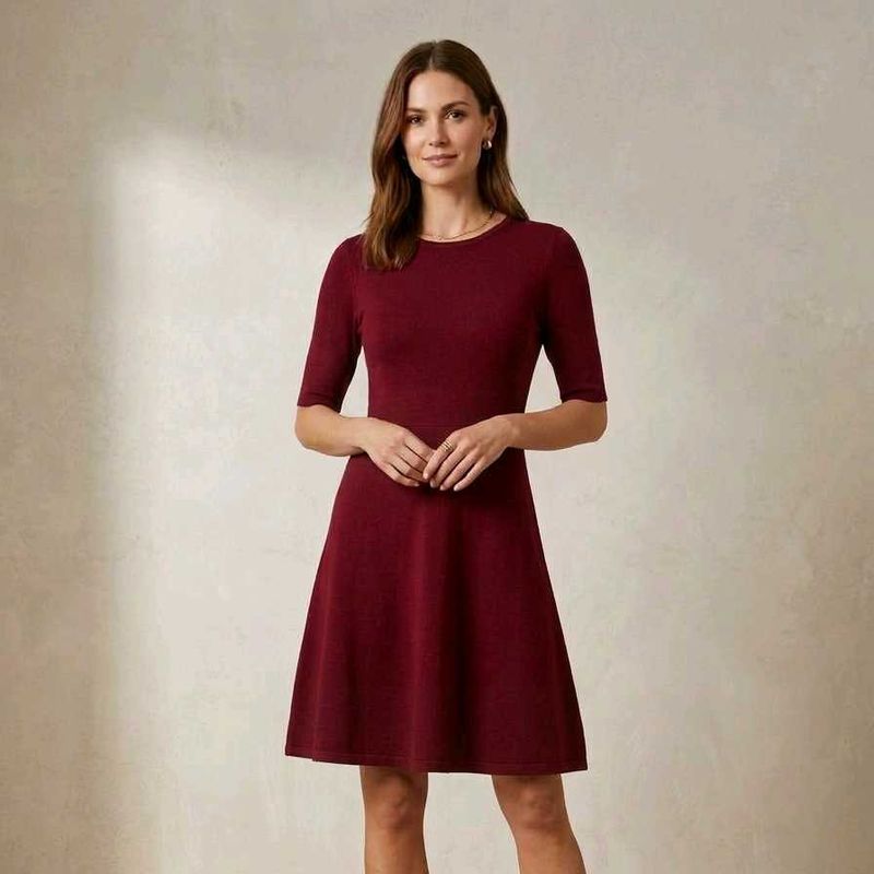 Elegant Maroon A-Line Mini Dress