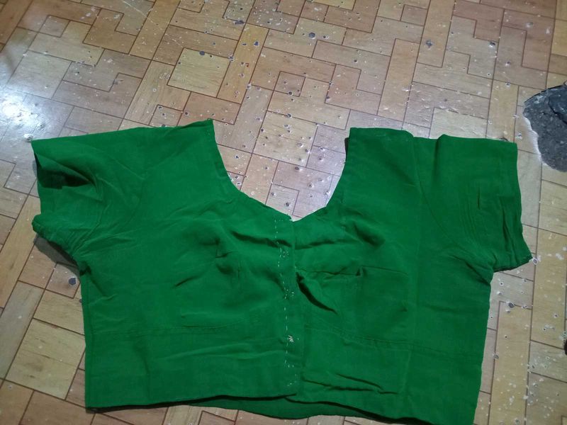 Green Readymade Saree Blouse