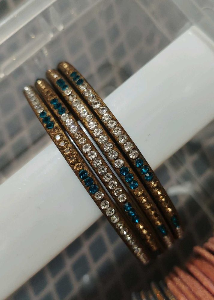 Sparkling Rhinestone Bangles Set