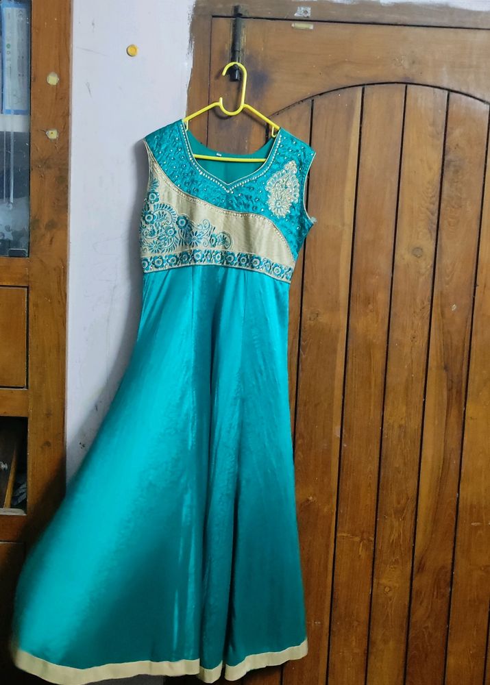 Sleeveless anarkali gown
