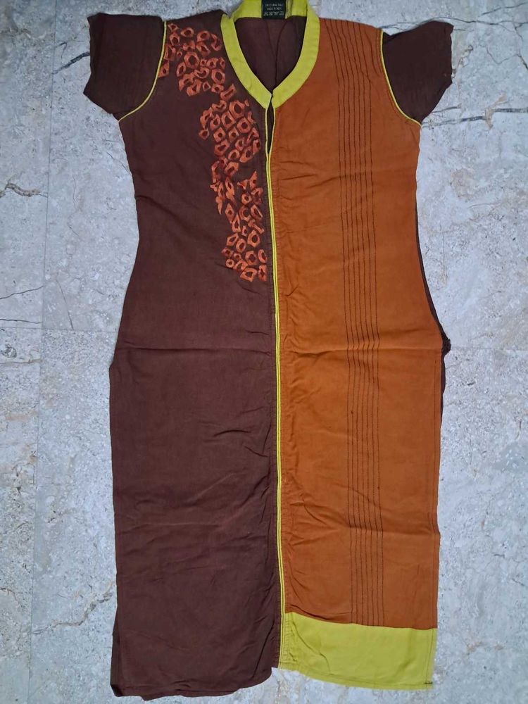 Stylish Brown &amp; Orange Kurta