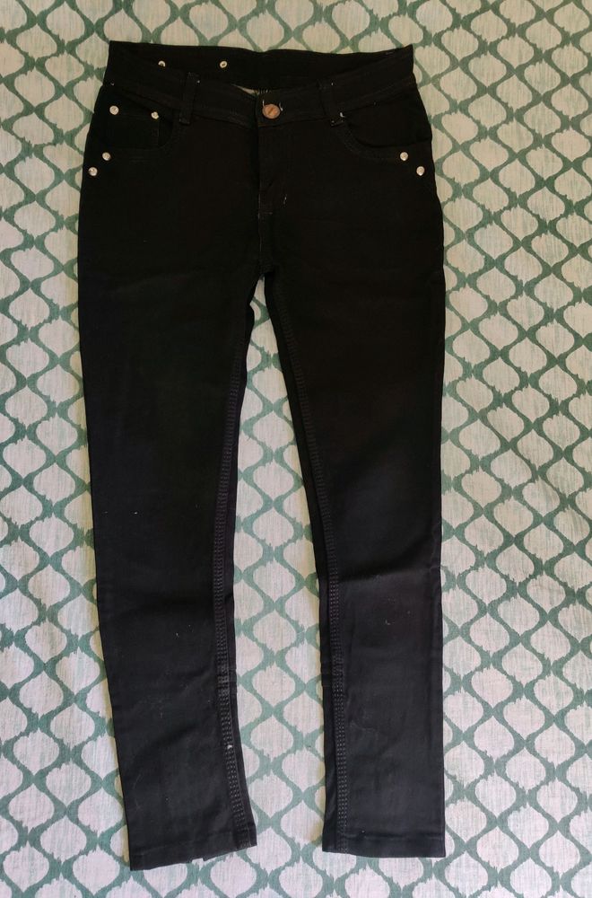 Button Details  Black Jeans