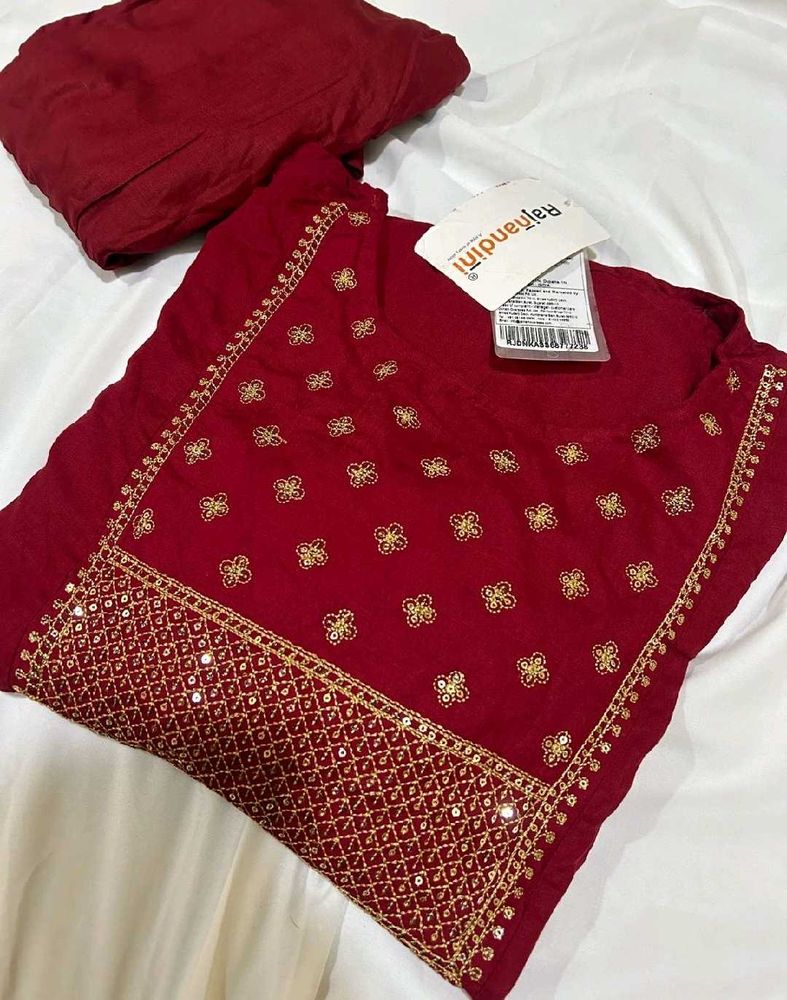 Beautiful Red Embroidered Kurta Set