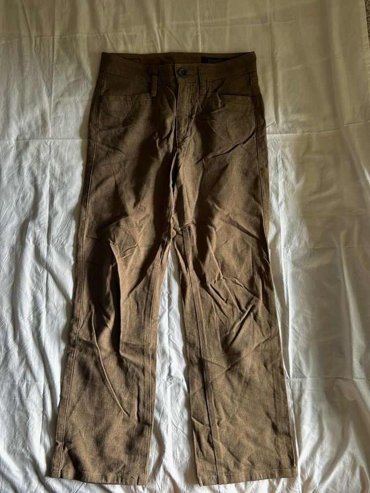 Brown Wide-Leg Trousers