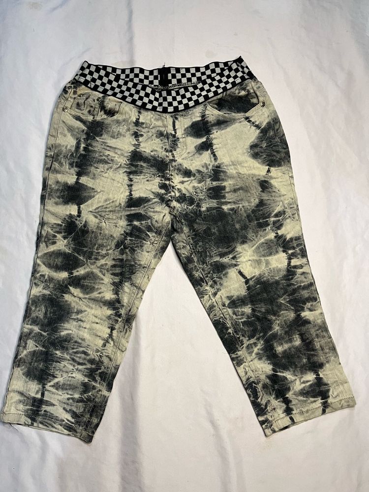 Unique Tie-Dye Jeans with Waistband