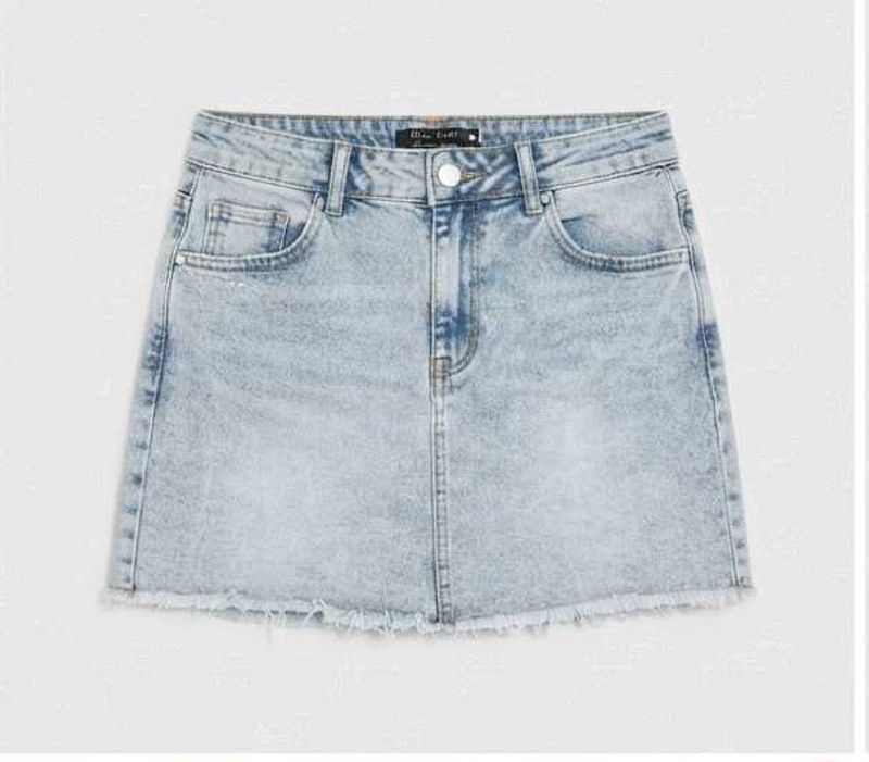Light Wash Denim Mini Skirt