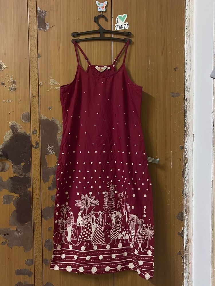 Maroon Spaghetti Kurti