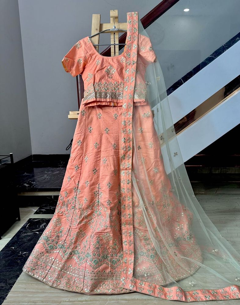 Designer Peach Lehenga Choli