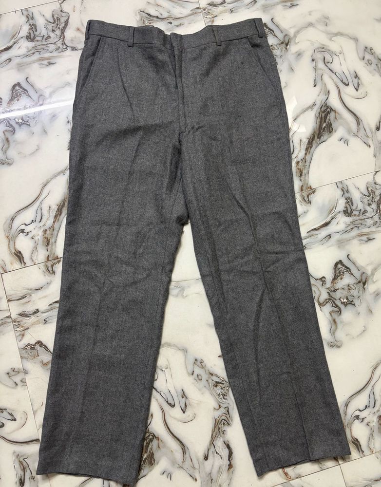 Classic Grey Wool Blend Trousers