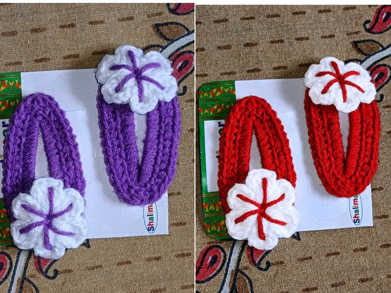 Handmade Crochet Flower Hair Clips