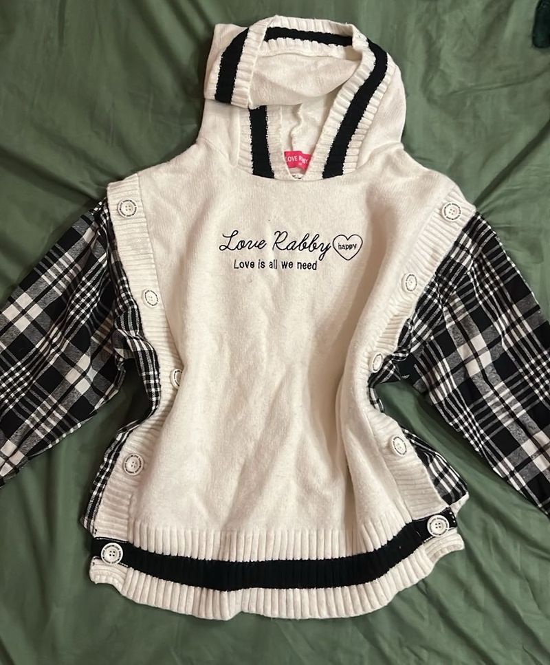 2 in 1 Love Rabby Japenese Kawaii Hoodie