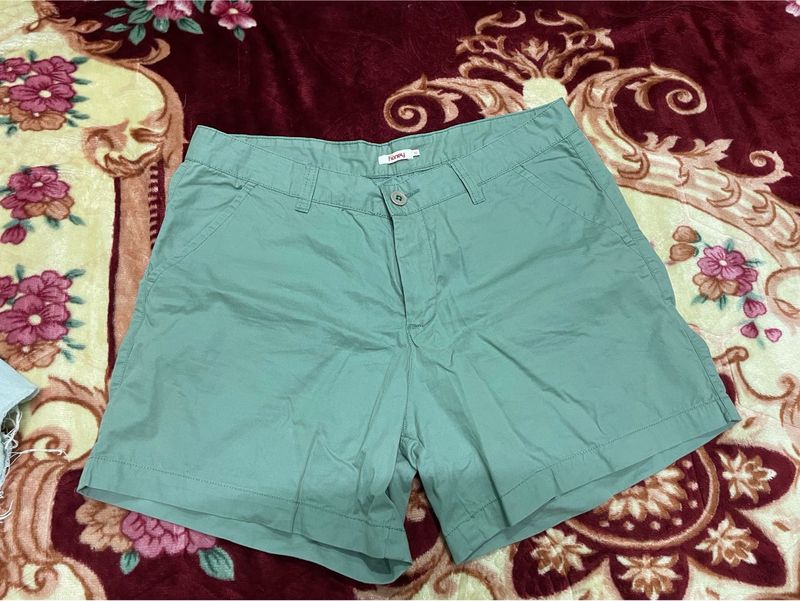 Light Green Casual Shorts