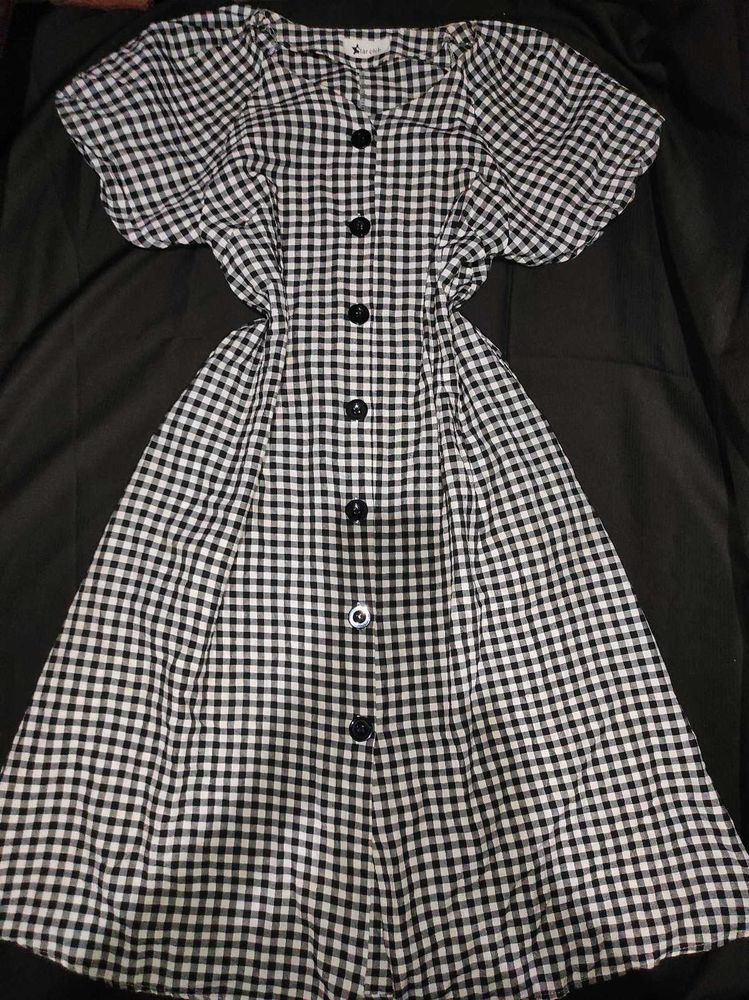 Black &amp; White Gingham Dress