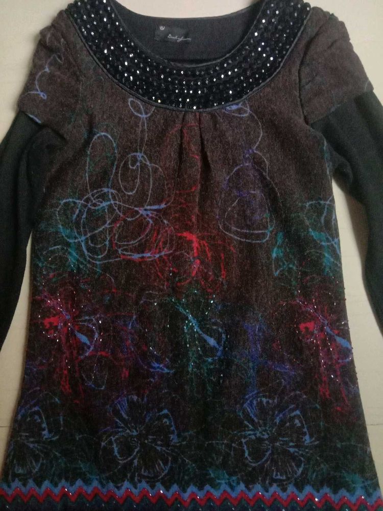 Sparkling Embellished Tunic Top