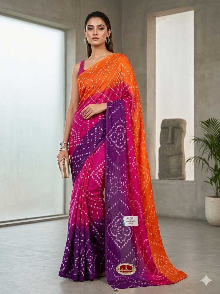 Vibrant Bandhani Saree