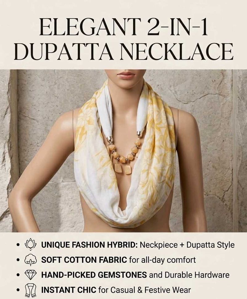 Elegant 2-in-1 Dupatta Necklace