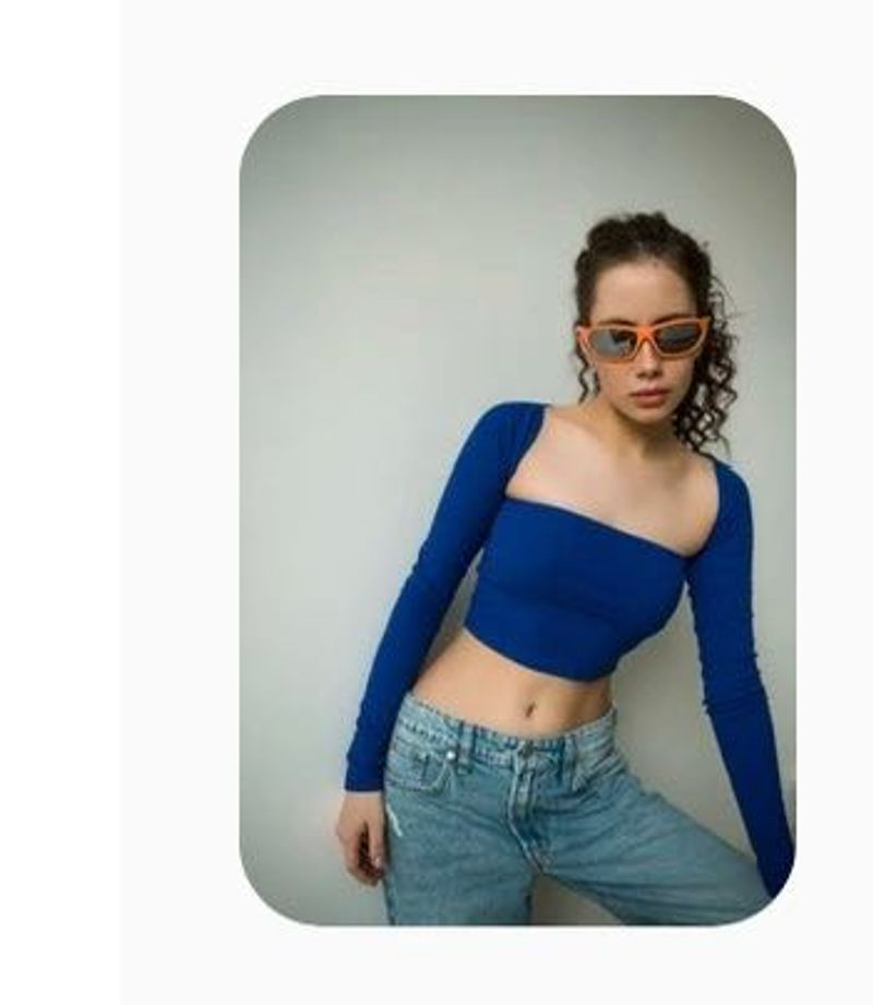 Blue Crop Top