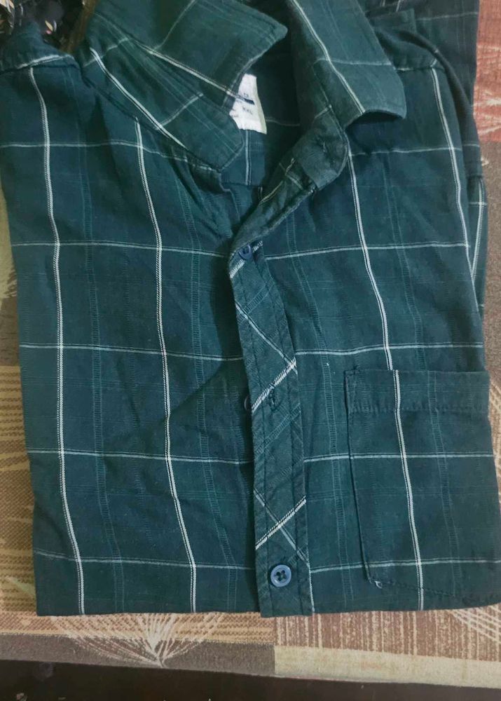 Men's Green Checkered Shirt