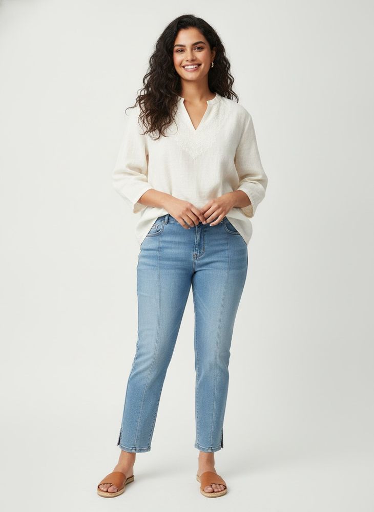 Ankle length Jeans with Slits