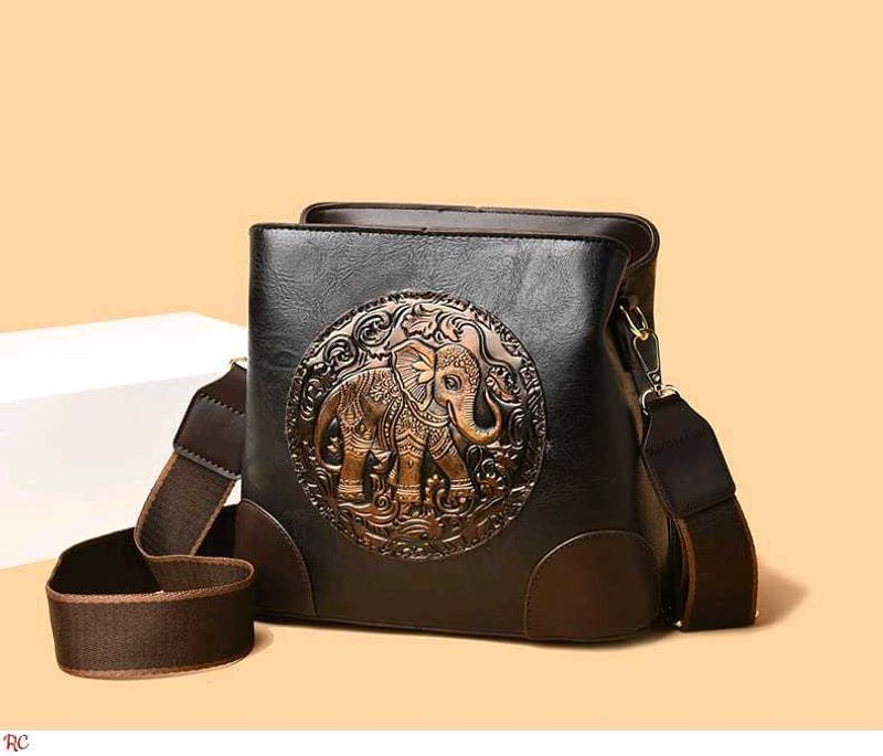 Embossed Elephant Bucket SlinG/Bag