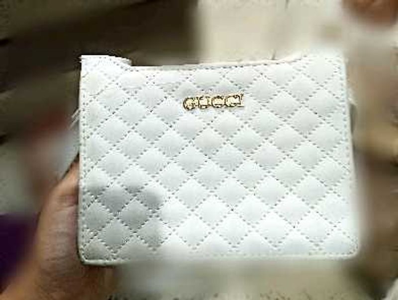 Fully new White Quilted Clutch Bag