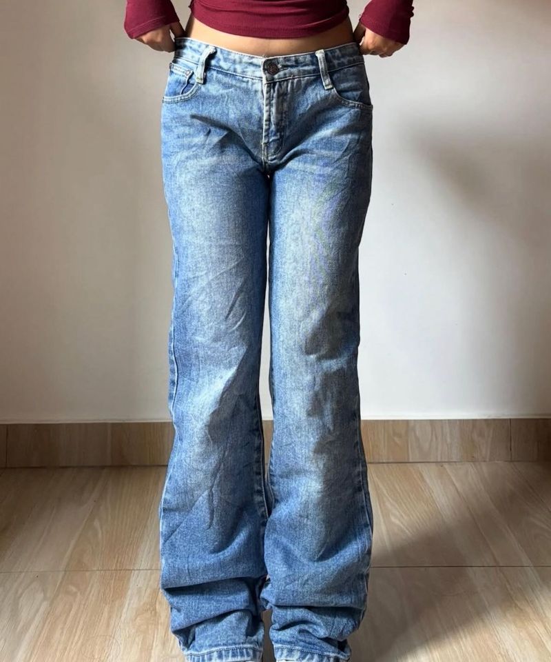 low waist Light Wash Wide Leg Jeans