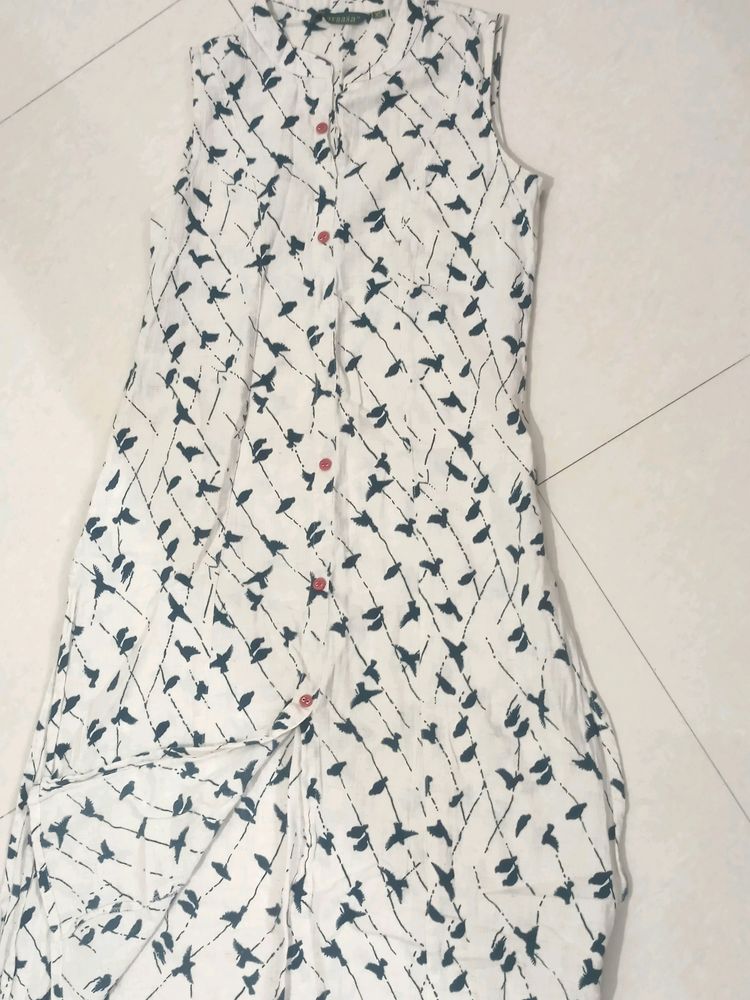 Printed Straight Kurta With Bottom Closure