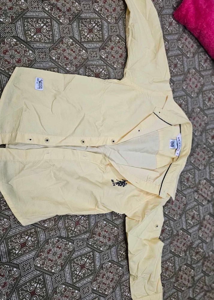 Men's Casual Yellow Shirt 2-4 Years Boy